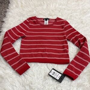 NWT Art Class Red Long Sleeve Ribbed Crop Top Size 8 Youth